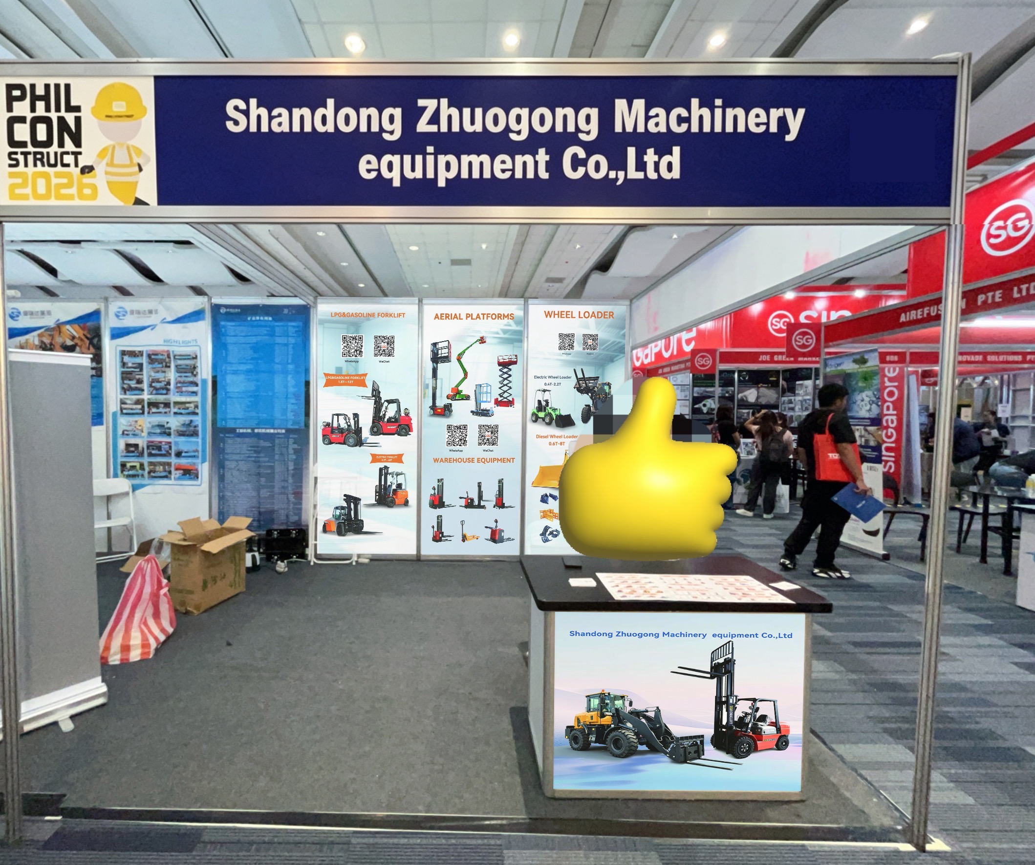 ZGFORKLIFT MYZG booth at PHILCONSTRUCT 2026 in the Philippines