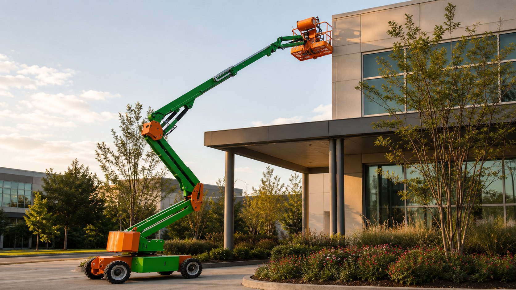 Articulating Boom Lift Case: Safer Facade Maintenance When Obstacles Block Access main image