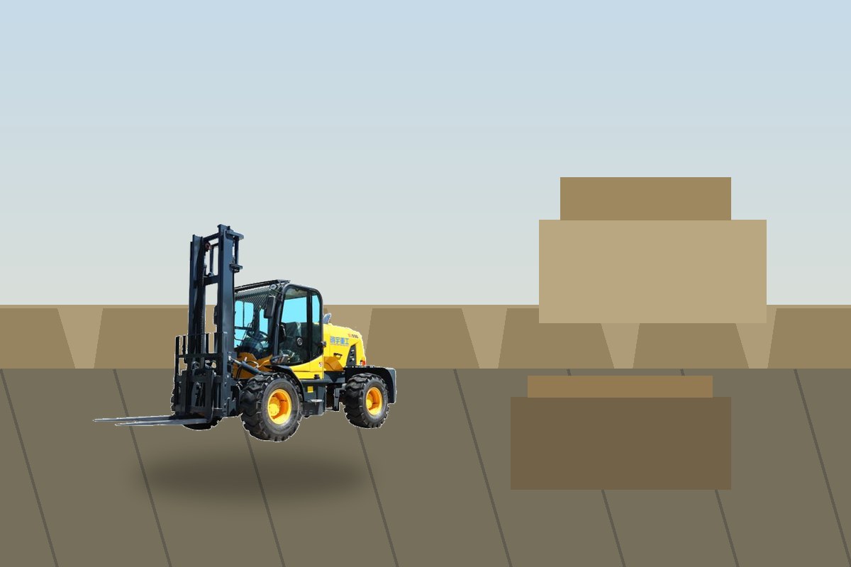 Can a Rough Terrain Forklift Work Safely on Slopes, Mud and Broken Ground? scene detail 3