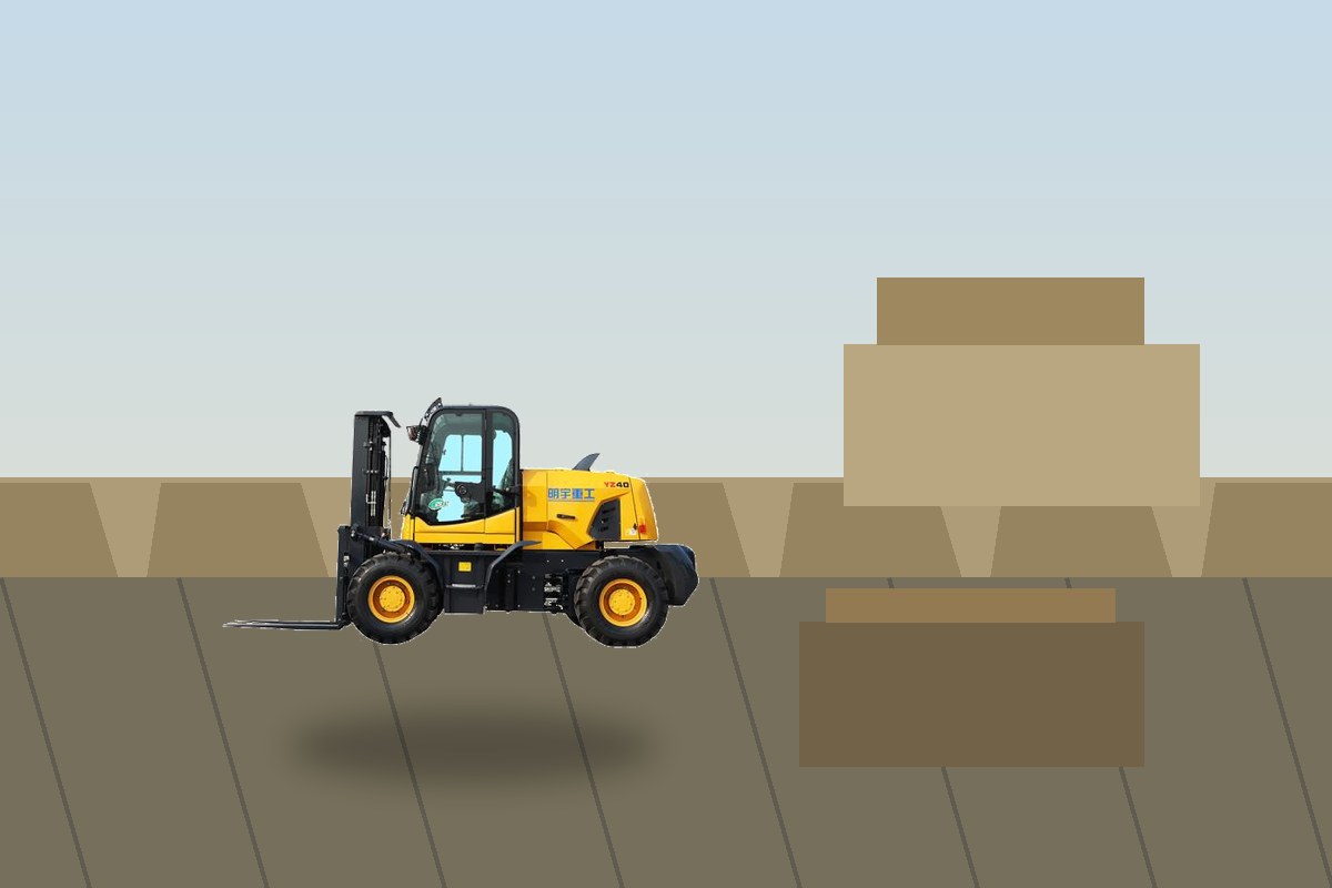 Can a Rough Terrain Forklift Work Safely on Slopes, Mud and Broken Ground? scene main