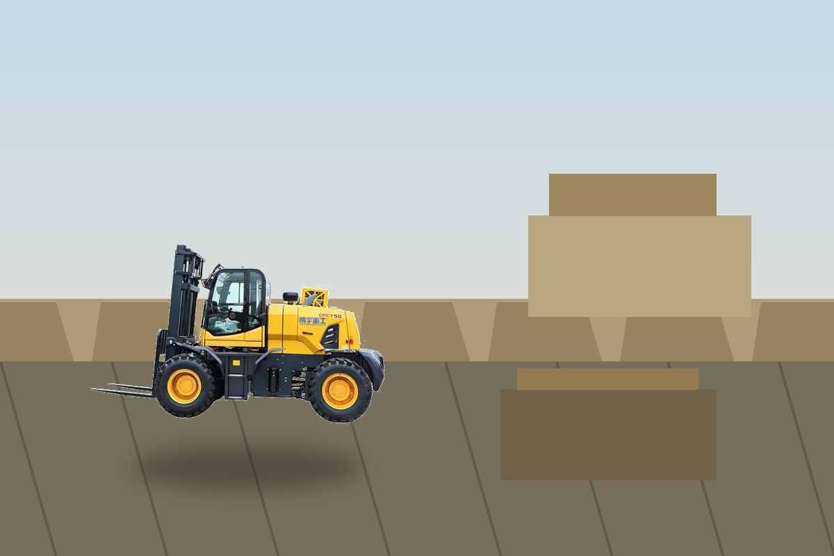 Can a Rough Terrain Forklift Work Safely on Slopes, Mud and Broken Ground? scene detail 1