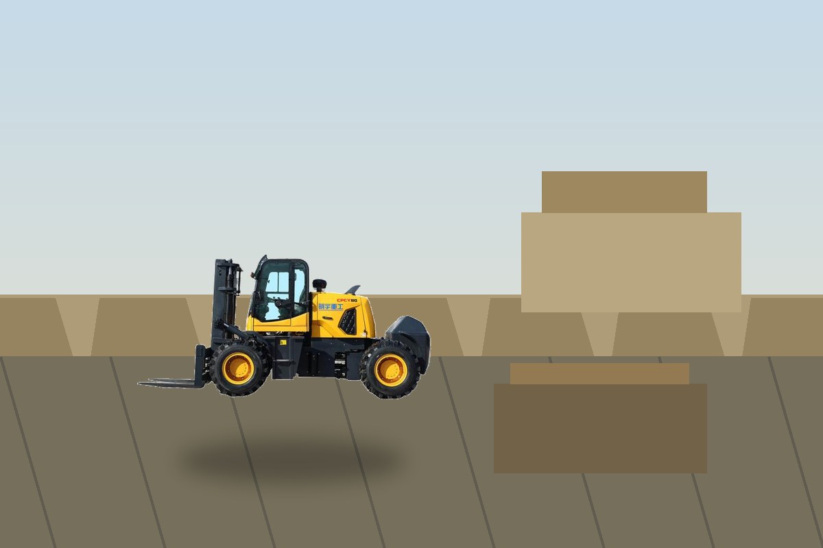 Can a Rough Terrain Forklift Work Safely on Slopes, Mud and Broken Ground? scene detail 2