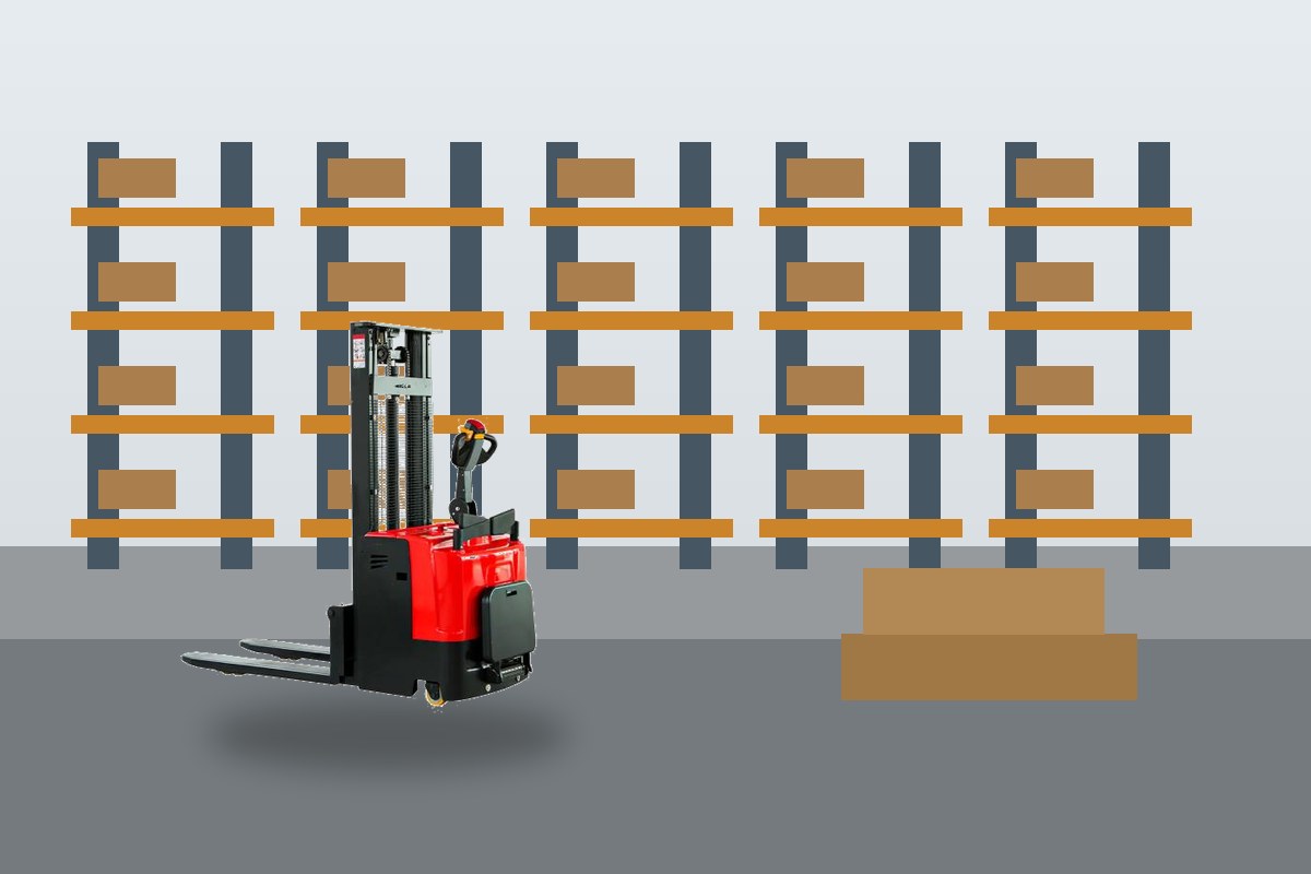 Electric Pallet Stacker Battery Questions: Charger, Working Hours and Safety scene detail 2