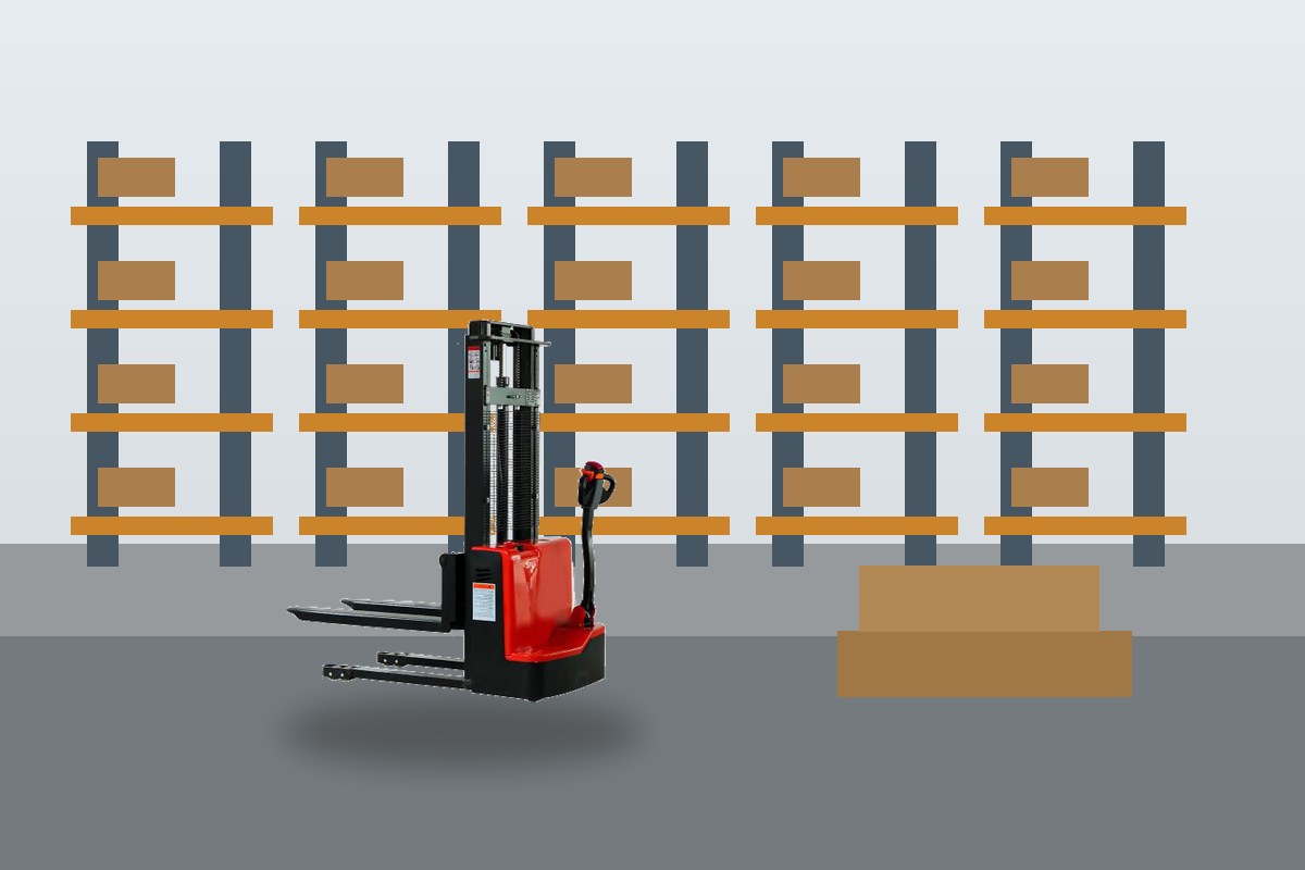 Electric Pallet Stacker Battery Questions: Charger, Working Hours and Safety scene detail 3