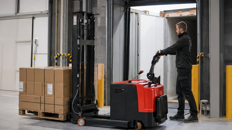 Electric Pallet Stacker Battery Questions: Charger, Working Hours and Safety scene detail 2