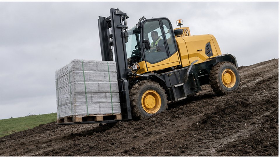 Rough Terrain Forklift Tire Questions: Pneumatic Tires, Gravel Yards and Daily Loading scene detail 1