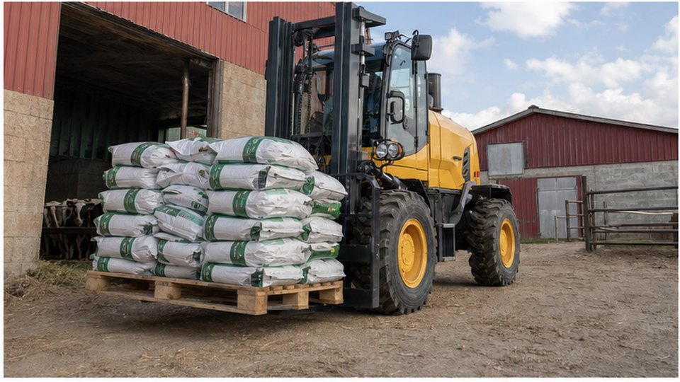 Rough Terrain Forklift Tire Questions: Pneumatic Tires, Gravel Yards and Daily Loading scene detail 2