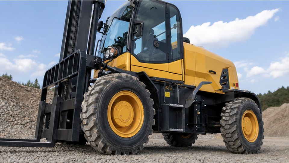 Can a Rough Terrain Forklift Work Safely on Slopes, Mud and Broken Ground? scene detail 1