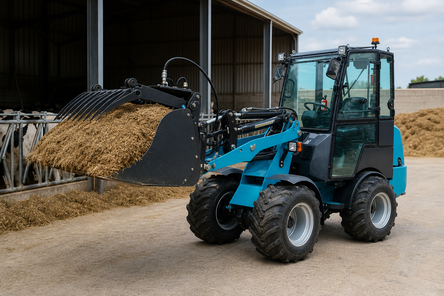 ZG1160 handling feed on a farm