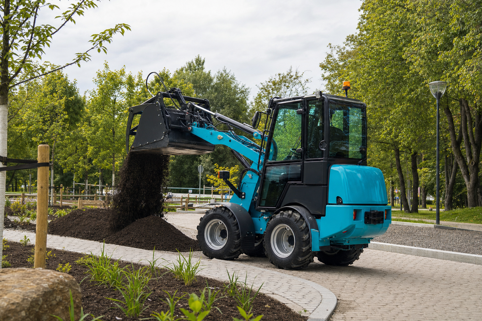 ZG1160 moving topsoil in landscaping