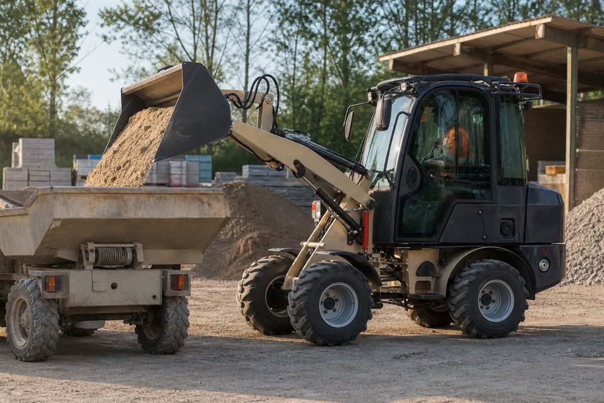 ZG807 loading aggregate at a construction site
