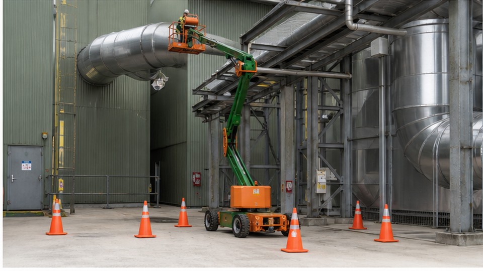 Articulating Boom Lift Case: Reaching Factory Maintenance Points Behind Pipe Racks - articulating boom lift scene 3
