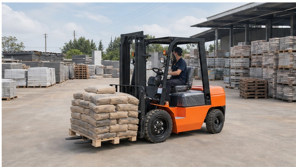 Is a CPC20 Diesel Forklift the Right Size for a Small Outdoor Yard? - diesel forklift scene 1