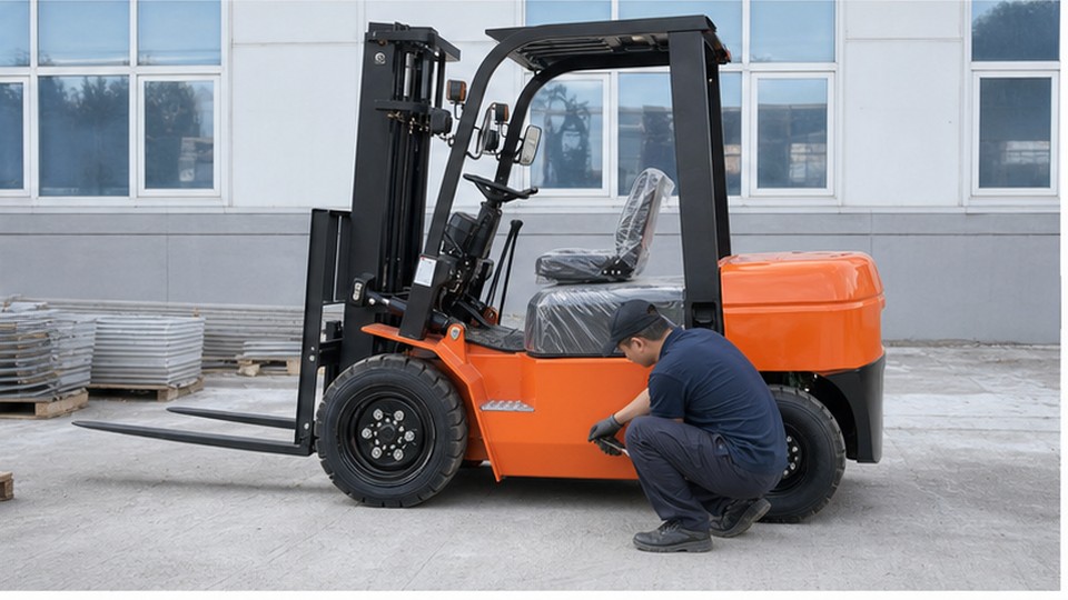 Is a CPC20 Diesel Forklift the Right Size for a Small Outdoor Yard? - diesel forklift scene 4