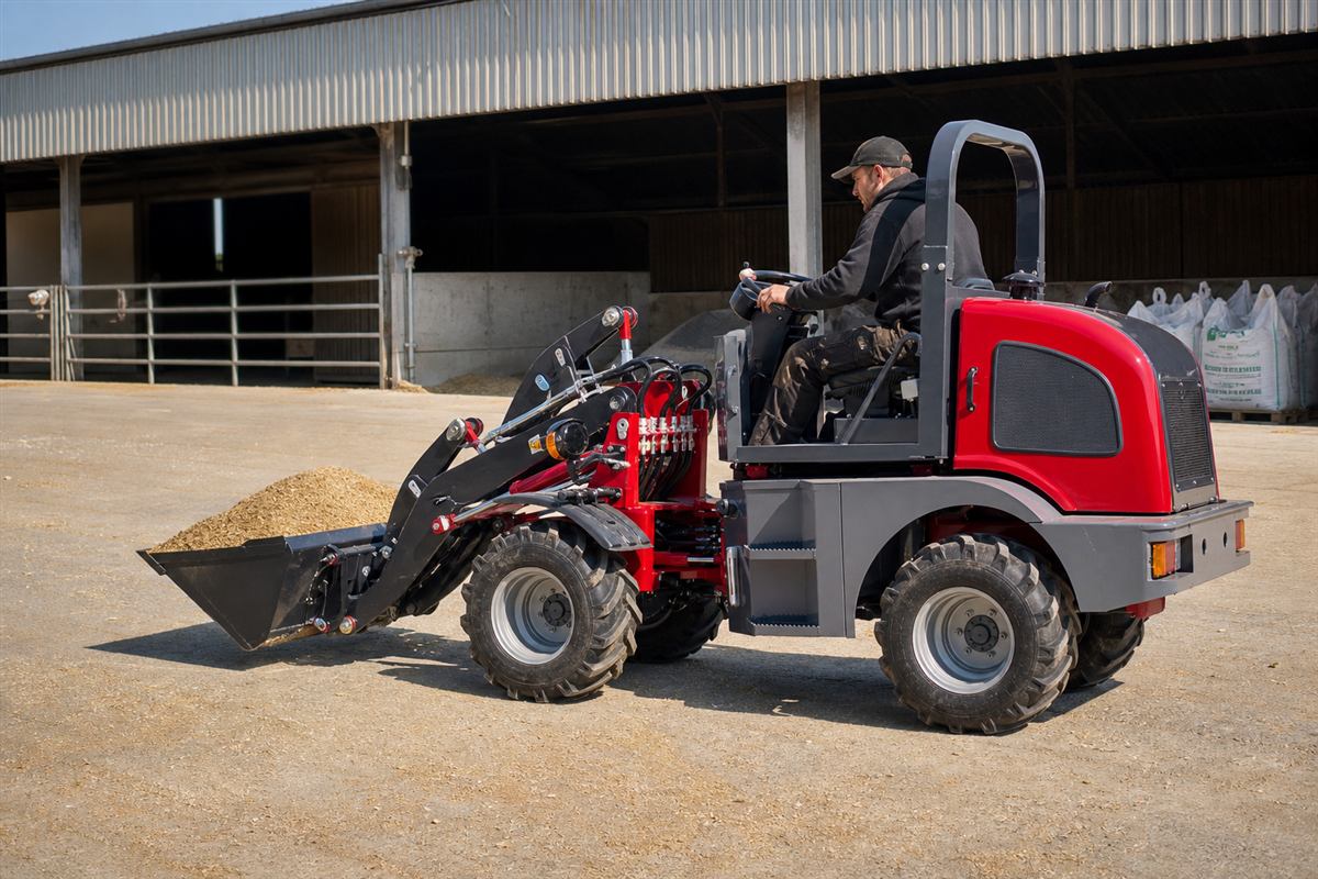 ZG908 moving feed on a farm