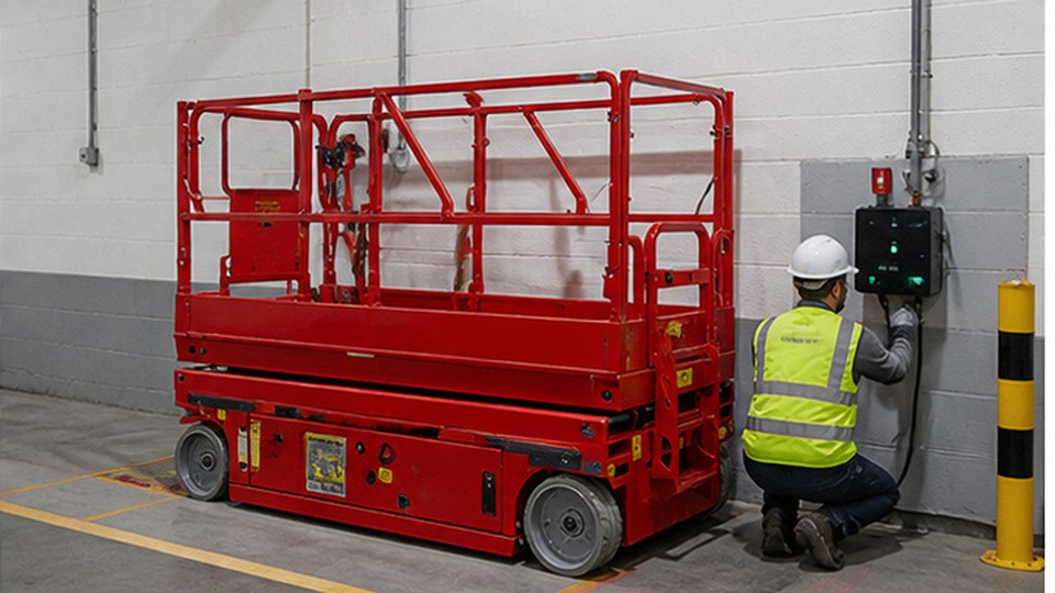 Scissor Lift Case: Choosing Platform Capacity and Floor Loading for a Busy Warehouse - electric scissor lift scene 4