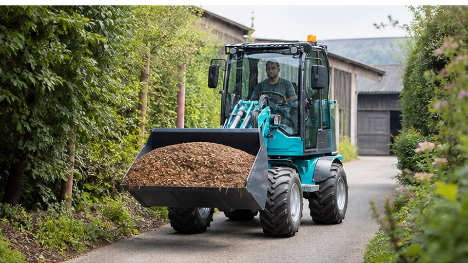 Euro-Style Loader Case: Improving Productivity in a Narrow Farm and Municipal Yard - Euro-style compact wheel loader scene 1