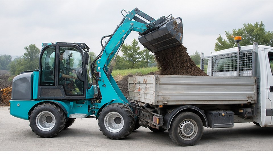 Euro-Style Loader Case: Improving Productivity in a Narrow Farm and Municipal Yard - Euro-style compact wheel loader scene 3