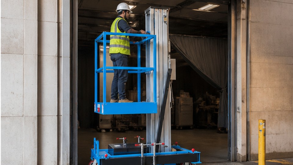 Single-Mast Aluminum Lift Case: Safer Hotel and Shopping Mall Ceiling Maintenance - single-mast aluminum alloy lift scene 4