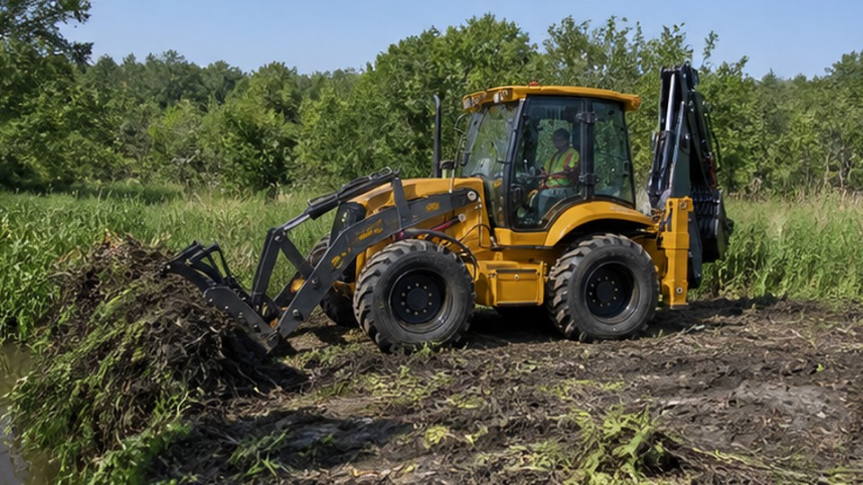 Backhoe Loader Case: Completing Drainage, Trenching and Backfilling with One Machine - backhoe loader scene 2