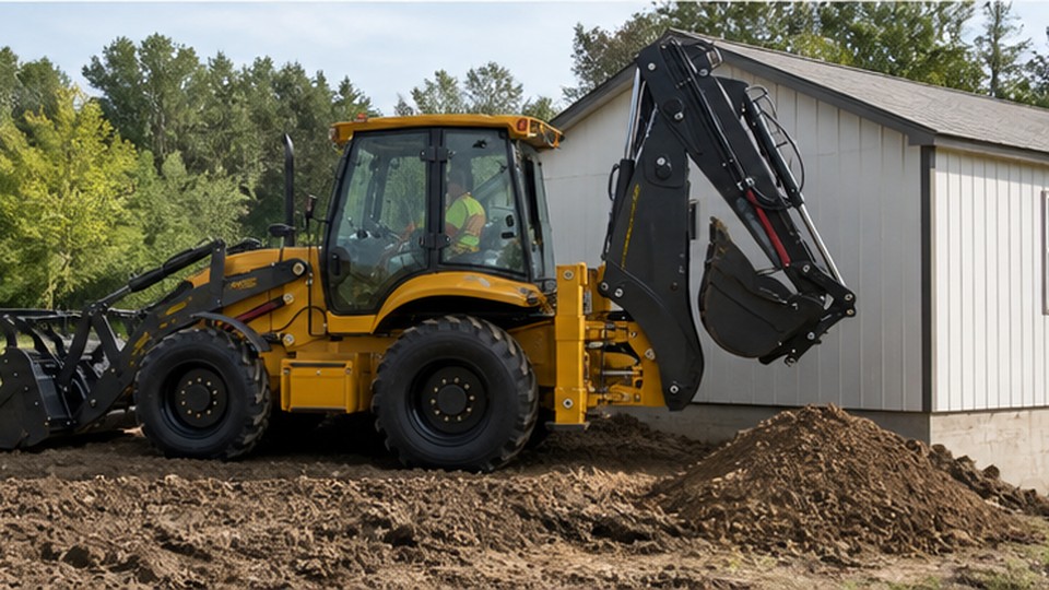 Backhoe Loader Case: Completing Drainage, Trenching and Backfilling with One Machine - backhoe loader scene 4