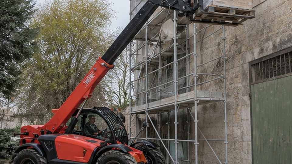 European Telescopic Loader Case: Handling Materials in a Narrow Farm and Construction Yard - European telescopic loader scene 4