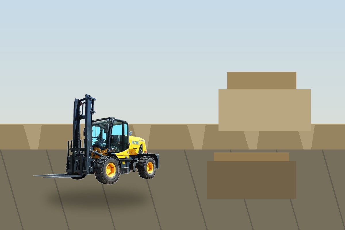 ZGFORKLIFT / MYZG rear steering rough terrain forklift scene 3