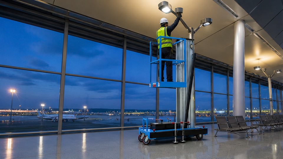 Single-Mast Aluminum Lift: Battery or AC Power for Indoor Facility Maintenance? - single-mast aluminum alloy lift 1
