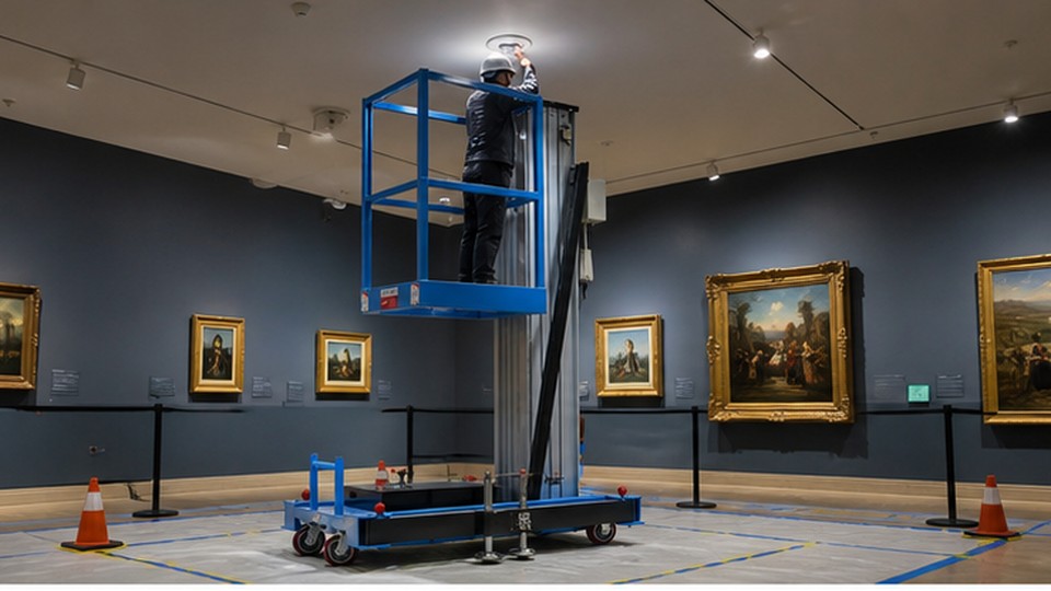 Single-Mast Aluminum Lift Case: Protecting Sensitive Floors in Museums and Public Buildings - single-mast aluminum alloy lift 1