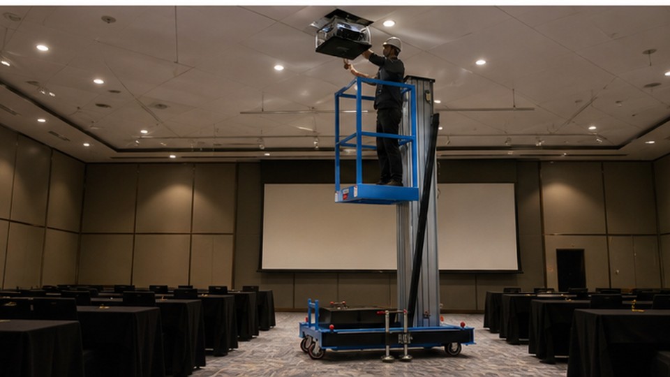 Single-Mast Aluminum Lift Case: Protecting Sensitive Floors in Museums and Public Buildings - single-mast aluminum alloy lift 3