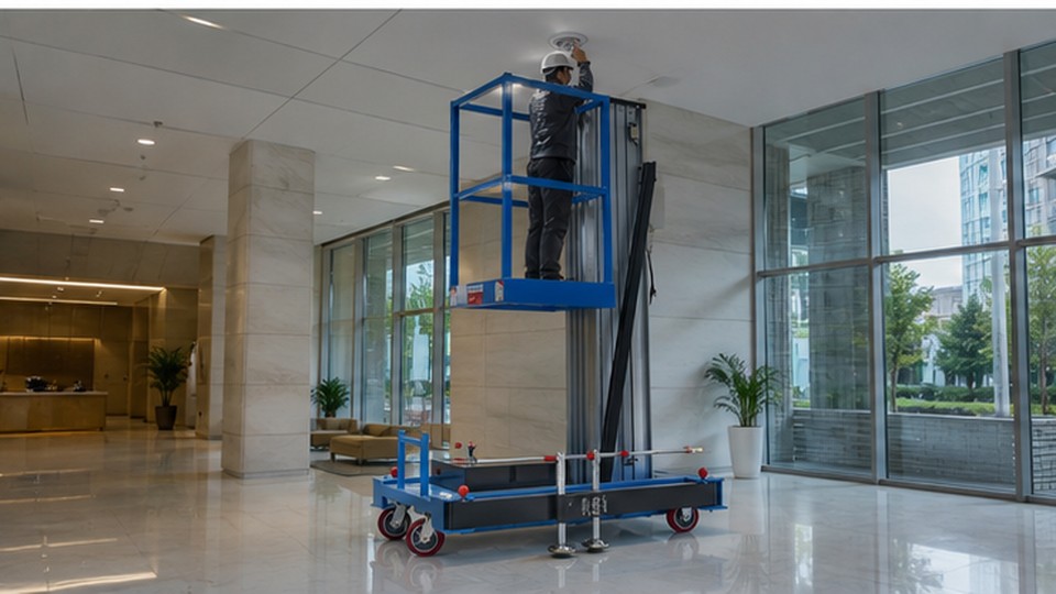 Single-Mast Aluminum Lift Case: Protecting Sensitive Floors in Museums and Public Buildings - single-mast aluminum alloy lift 4