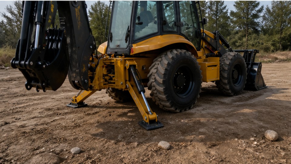 Does a Backhoe Loader Need 4WD? Tire, Traction and Stabilizer Questions - backhoe loader 3