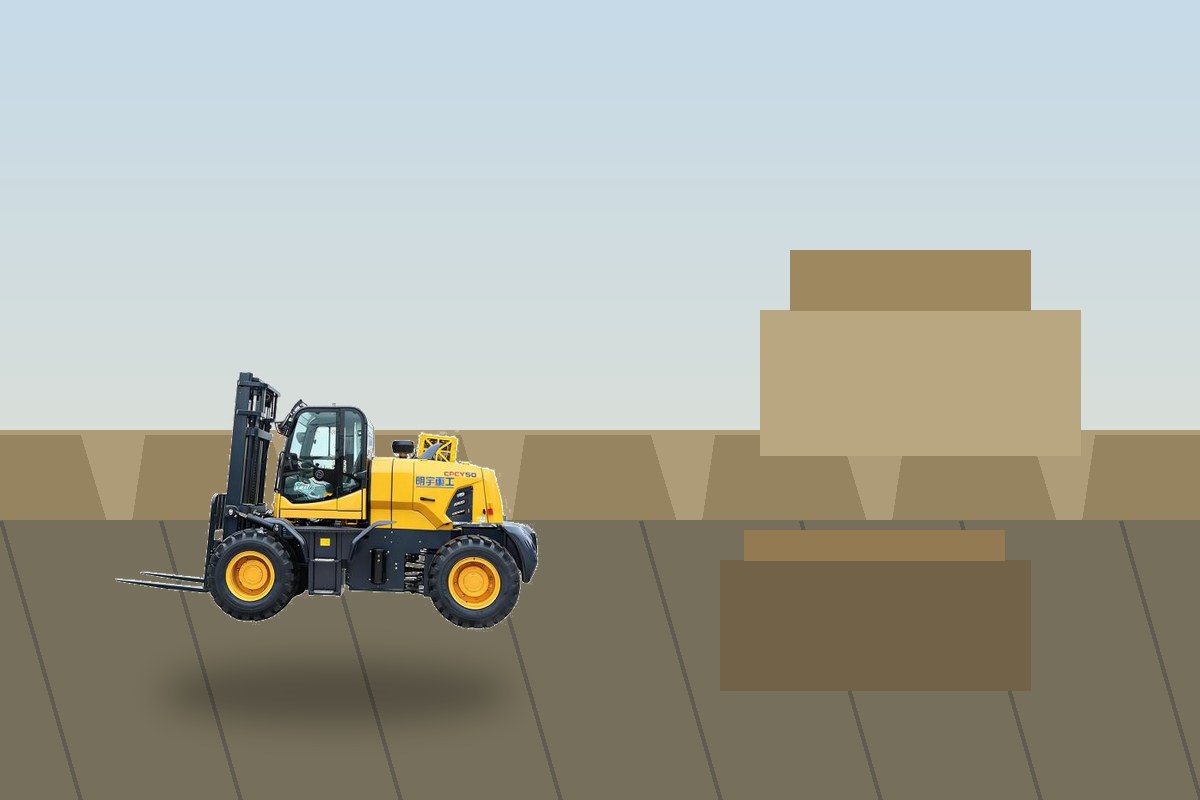 ZGFORKLIFT / MYZG integrated rough terrain forklift detail scene