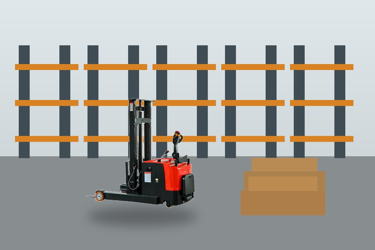ZGFORKLIFT / MYZG electric pallet stacker jobsite scene