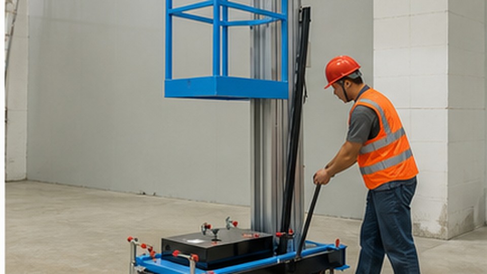 Caso de plataforma de un mastil: estabilizadores seguros sobre baldosas - plataforma de aluminio de un mastil 1