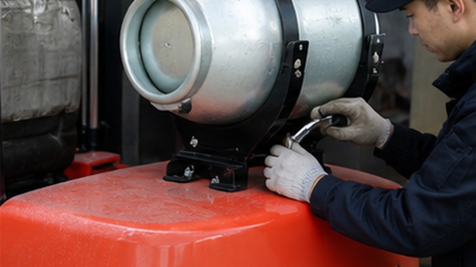 Como comprobar fugas de cilindro, manguera y regulador en una carretilla LPG? - carretilla LPG 2