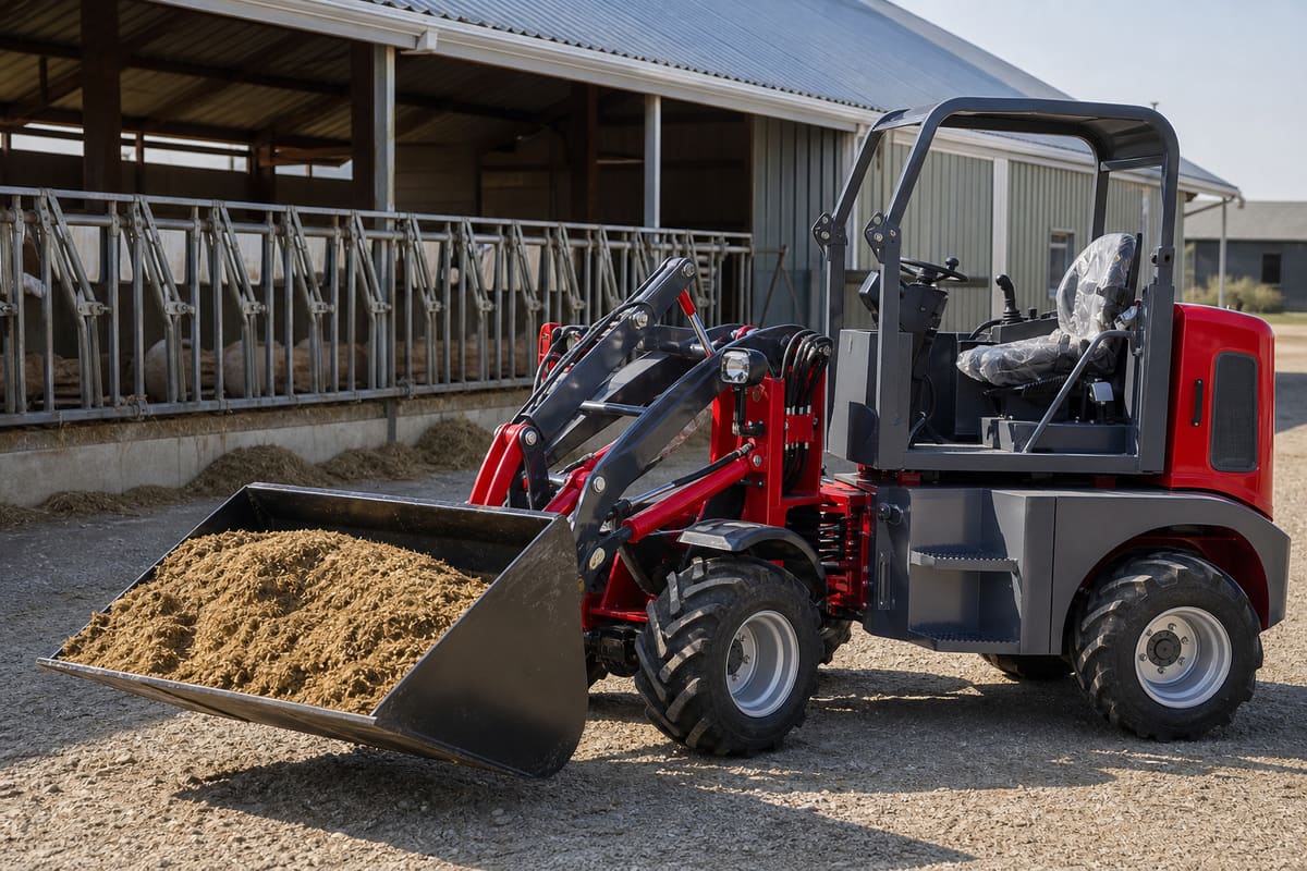 ZG908 movimentando ração na fazenda