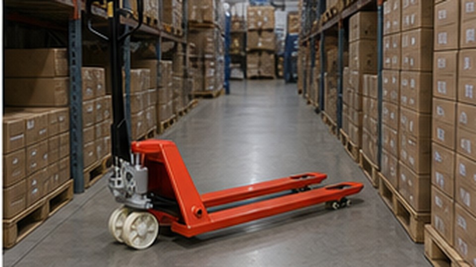 Manual Pallet Truck Case: Moving Long Loads Safely at a Loading Dock - manual pallet truck 1