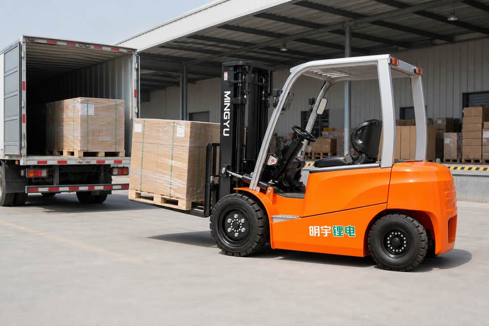 B30D lithium forklift supplying a manufacturing line