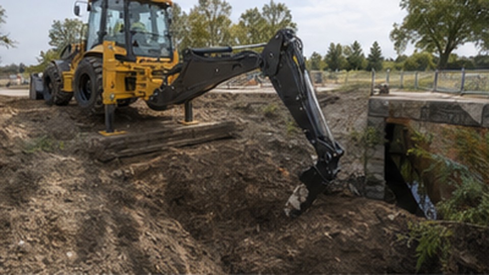Backhoe Loader Transport Case: Matching Machine Dimensions to a Low-Bed Trailer - backhoe loader 3