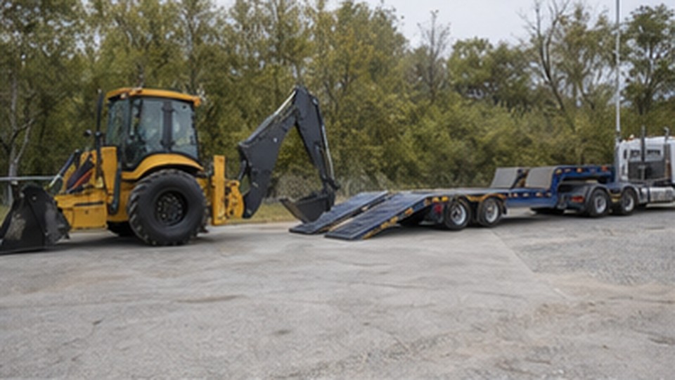 Backhoe Loader Transport Case: Matching Machine Dimensions to a Low-Bed Trailer - backhoe loader 4