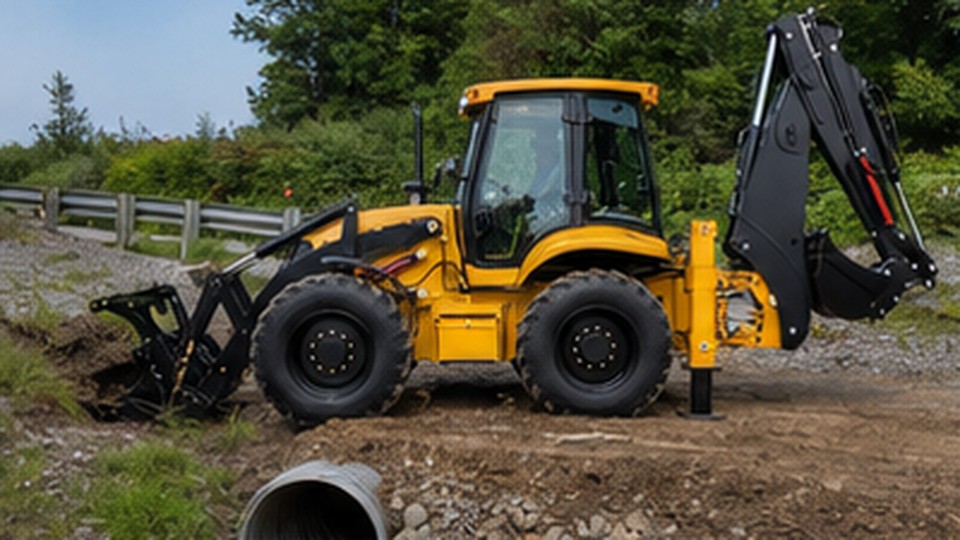 How Should Backhoe Loader Stabilizers Be Set on Uneven Ground? - backhoe loader 4
