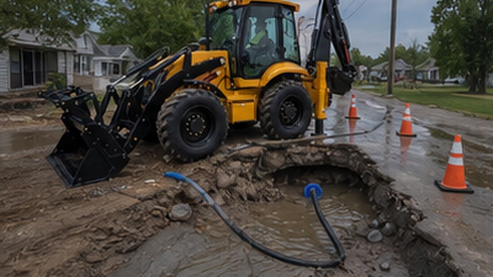 Backhoe Loader Case: Repairing Water Lines Without a Second Machine - backhoe loader 1