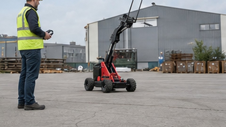Remote Forklift Case: Moving Orchard Crates on Slopes Without a Ride-On Operator - remote-control rough terrain forklift 2