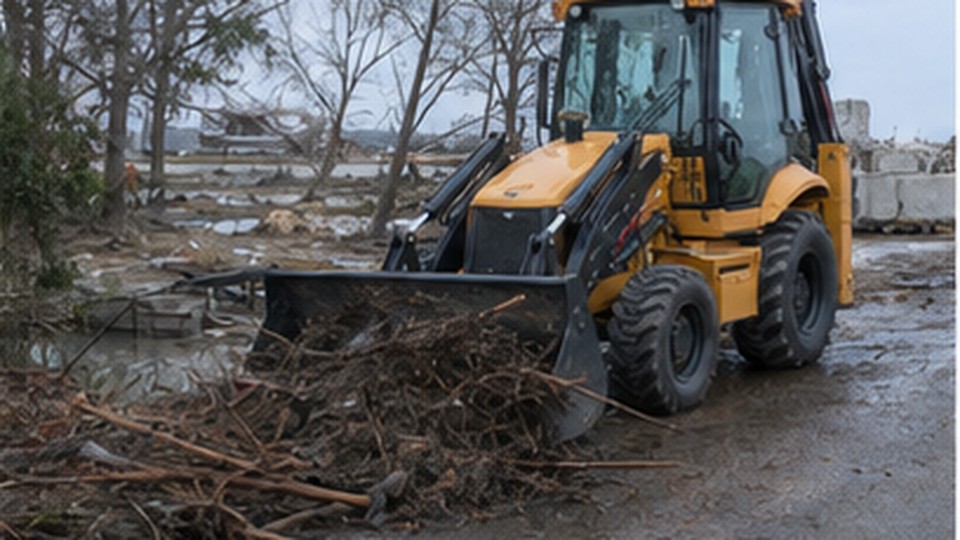 Backhoe Loader Case: Planning Rear Swing Clearance Beside Traffic and Walls - backhoe loader 3