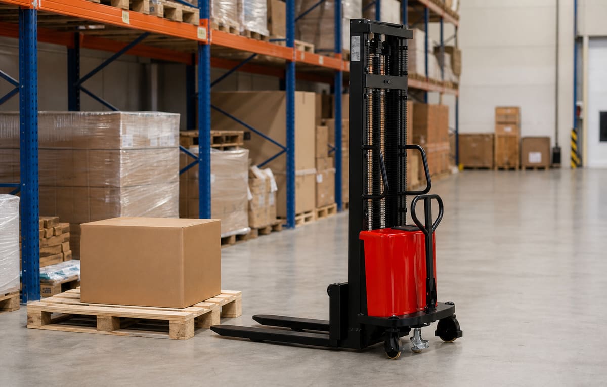 SBD Semi-Electric Cross-Leg Pallet Stacker 1