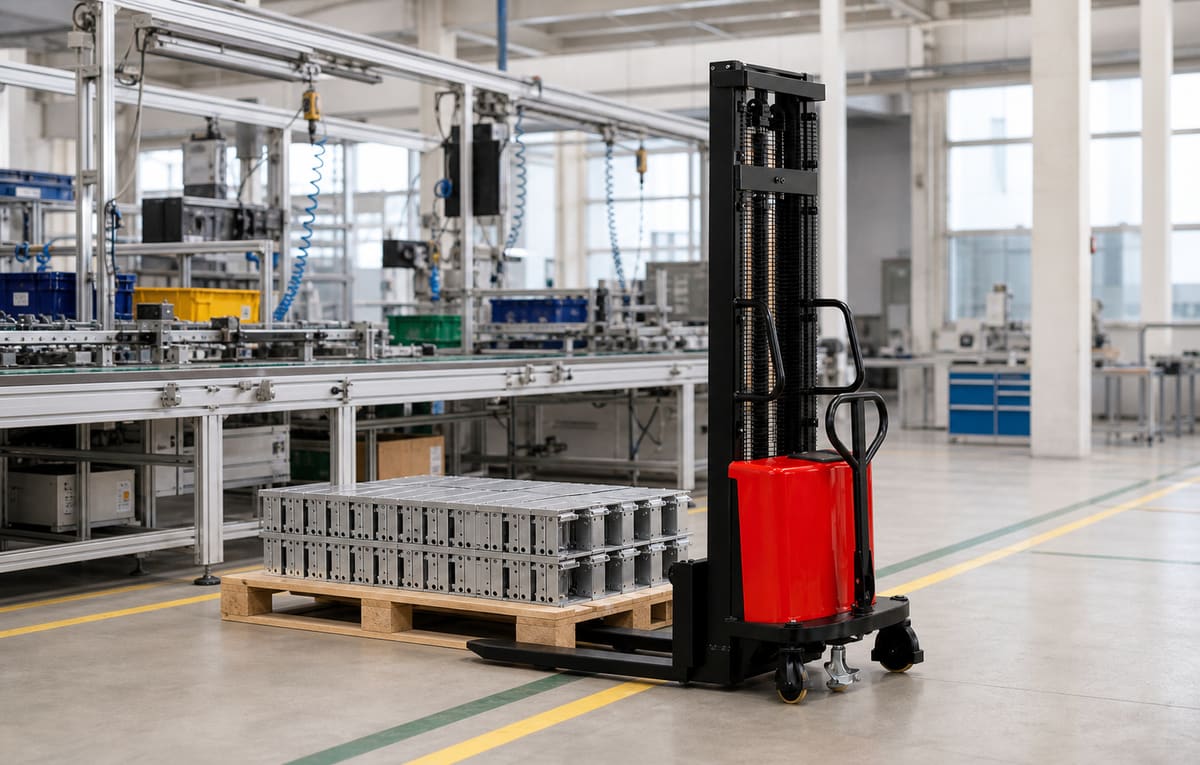 SBD Semi-Electric Cross-Leg Pallet Stacker 2