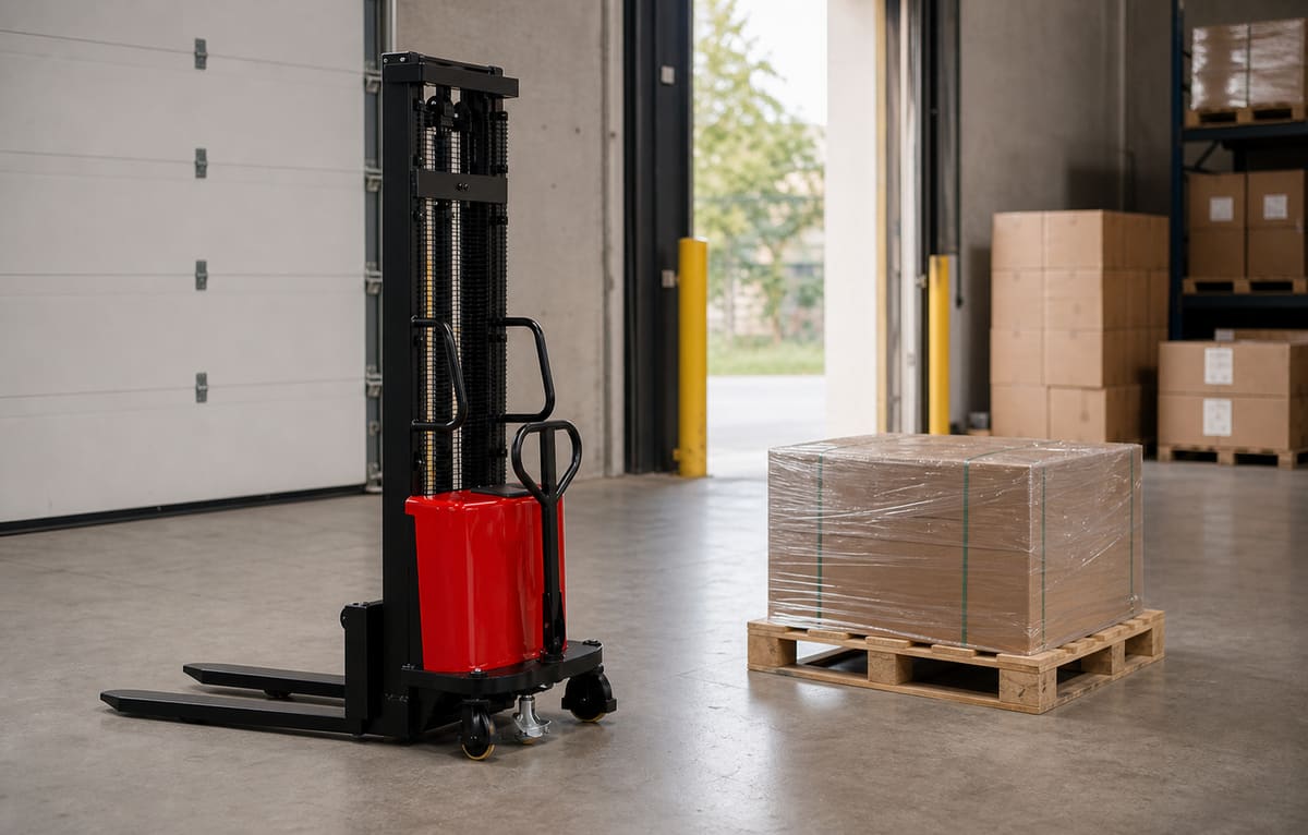 SBD Semi-Electric Cross-Leg Pallet Stacker 3