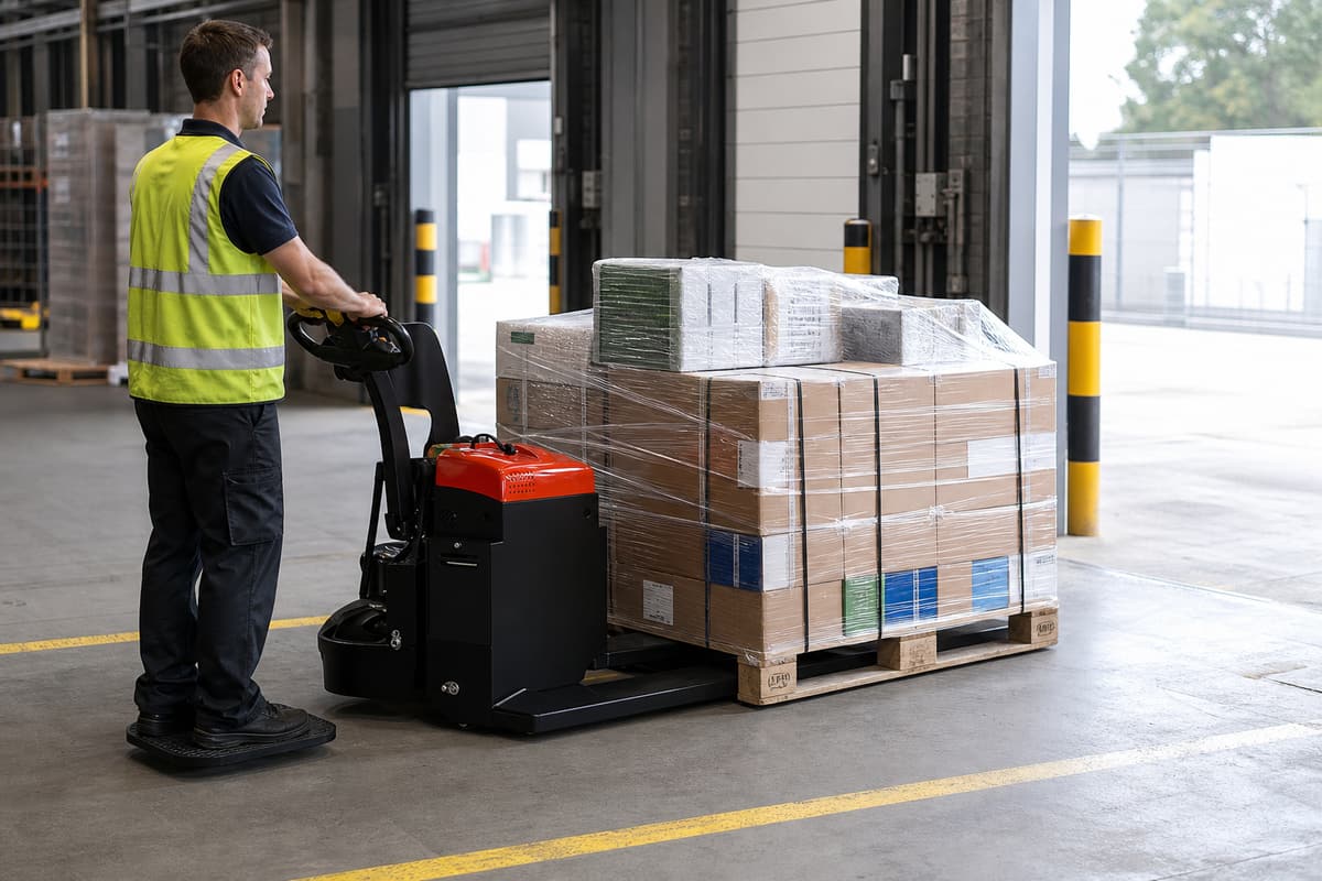 ZGLOADER / MYZG CBD15 Electric Pallet Truck – Tramp Type dispatch staging application