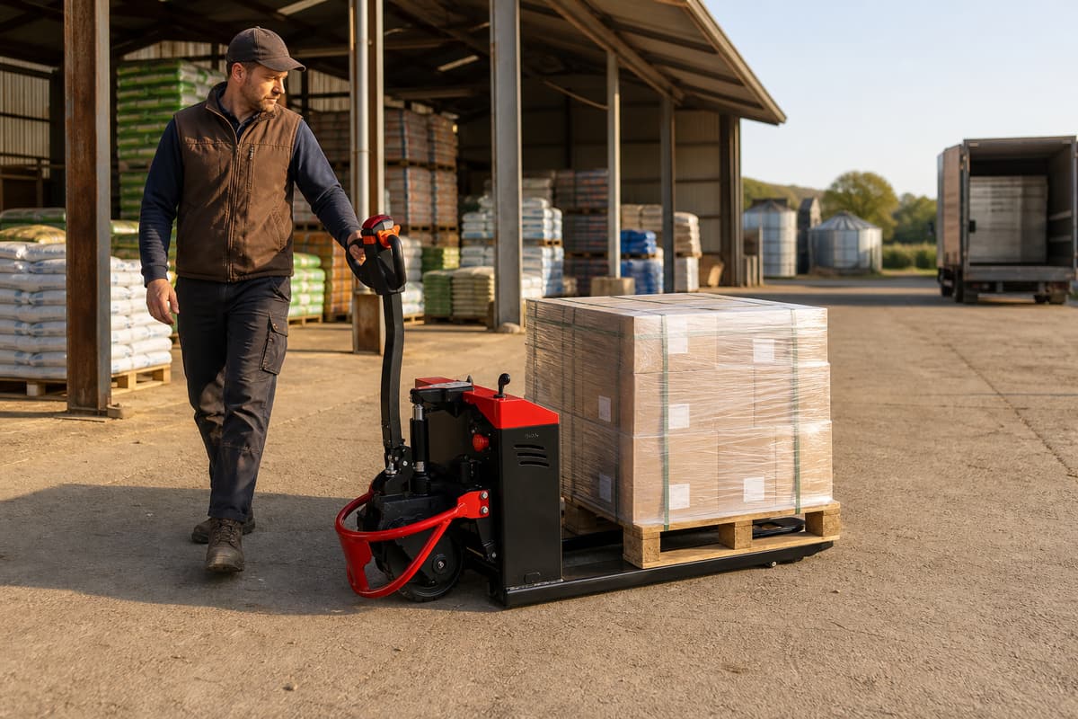 ZGLOADER / MYZG MYCBD-Y All-Terrain Outdoor Electric Pallet Truck agricultural supply application